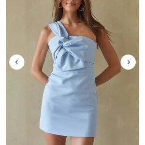 One-Shoulder Bow Mini Dress